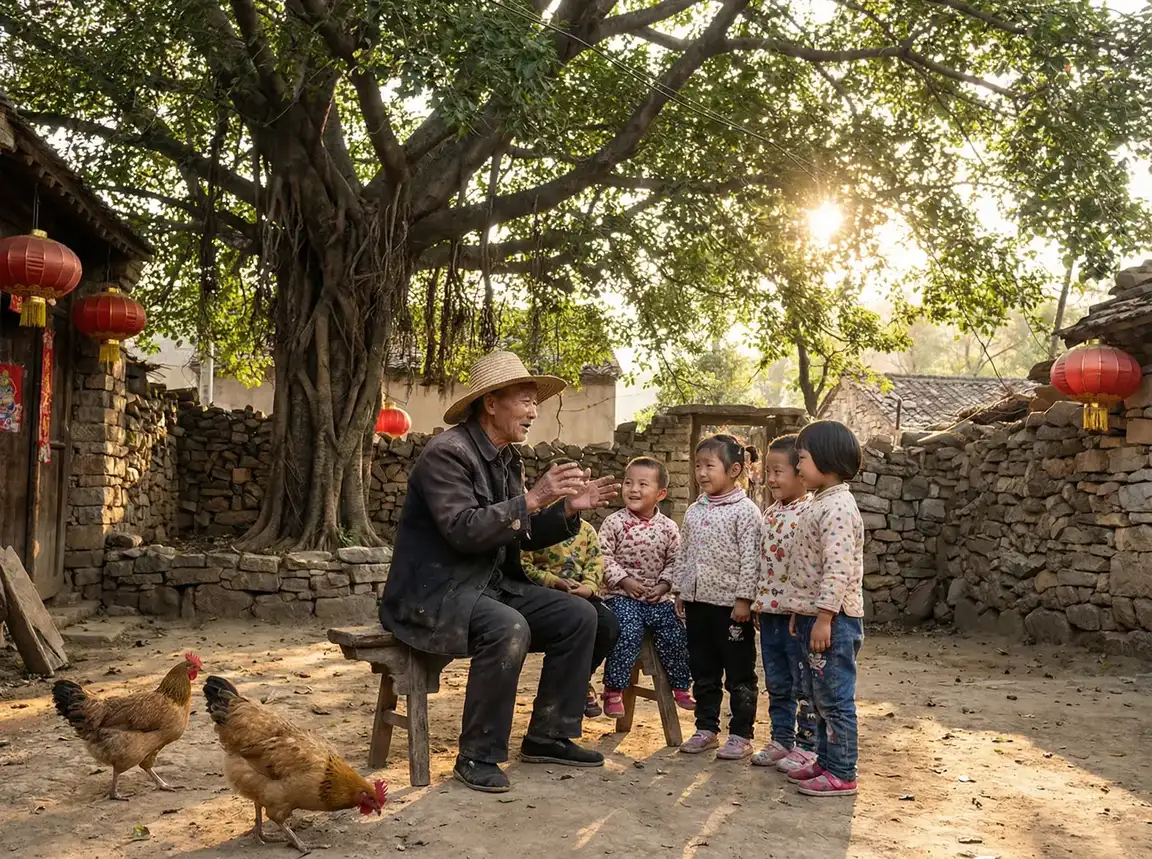 老人在大榕树下给孩子们讲故事 - 最好最新高清中文字幕电影 乡村记忆